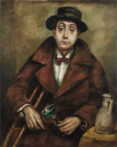 Portrait d'homme au verre